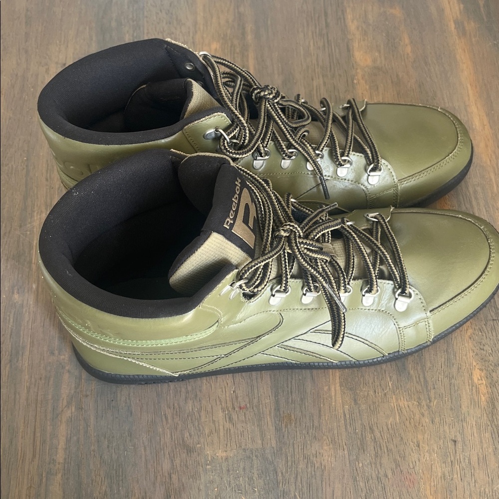 Reebok Men's Olive Green Lace-Up boot sneakers shoes y2k sz 13 new high top shoe - Picture 2 of 8